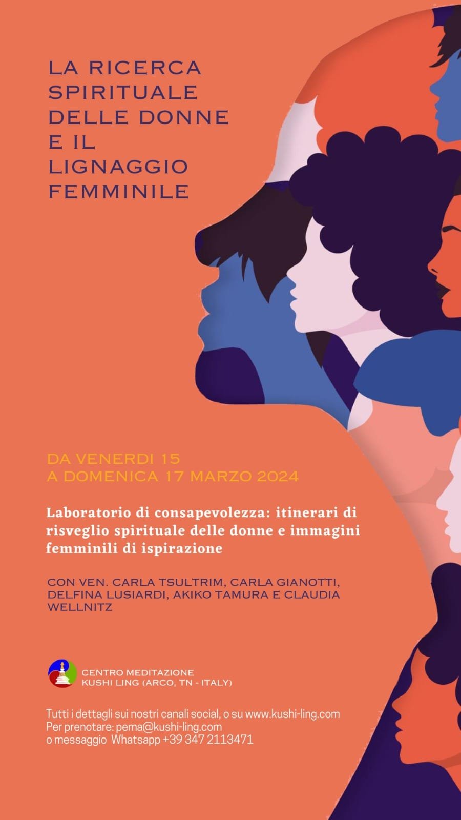 Volantino evento "La ricerca spirituale delle donne e il linguaggio femminile"