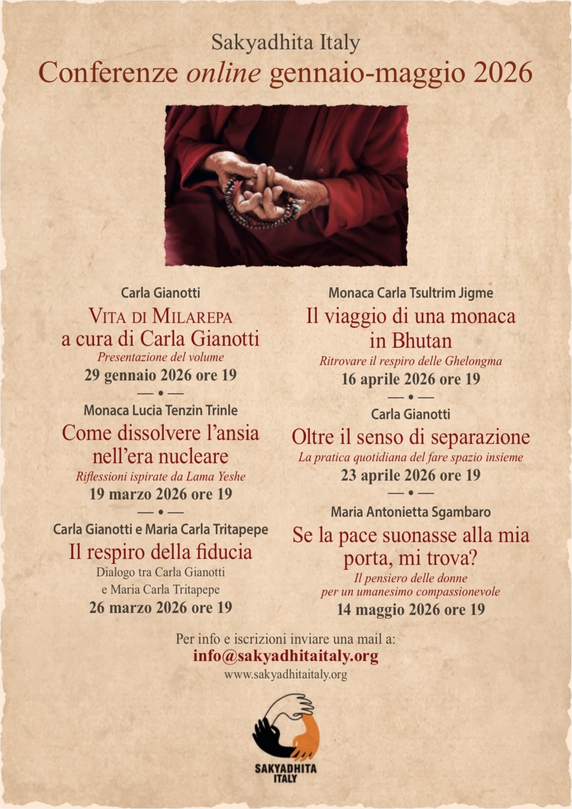 Calendario delle conferenze online da gennaio a maggio 2026